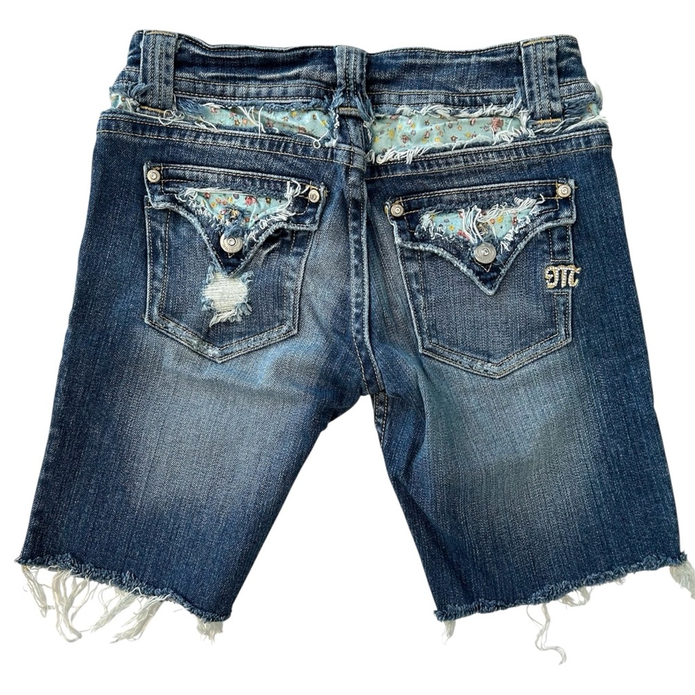Miss Me Floral Pocket Low Rise Cut Off Denim Shorts size 27